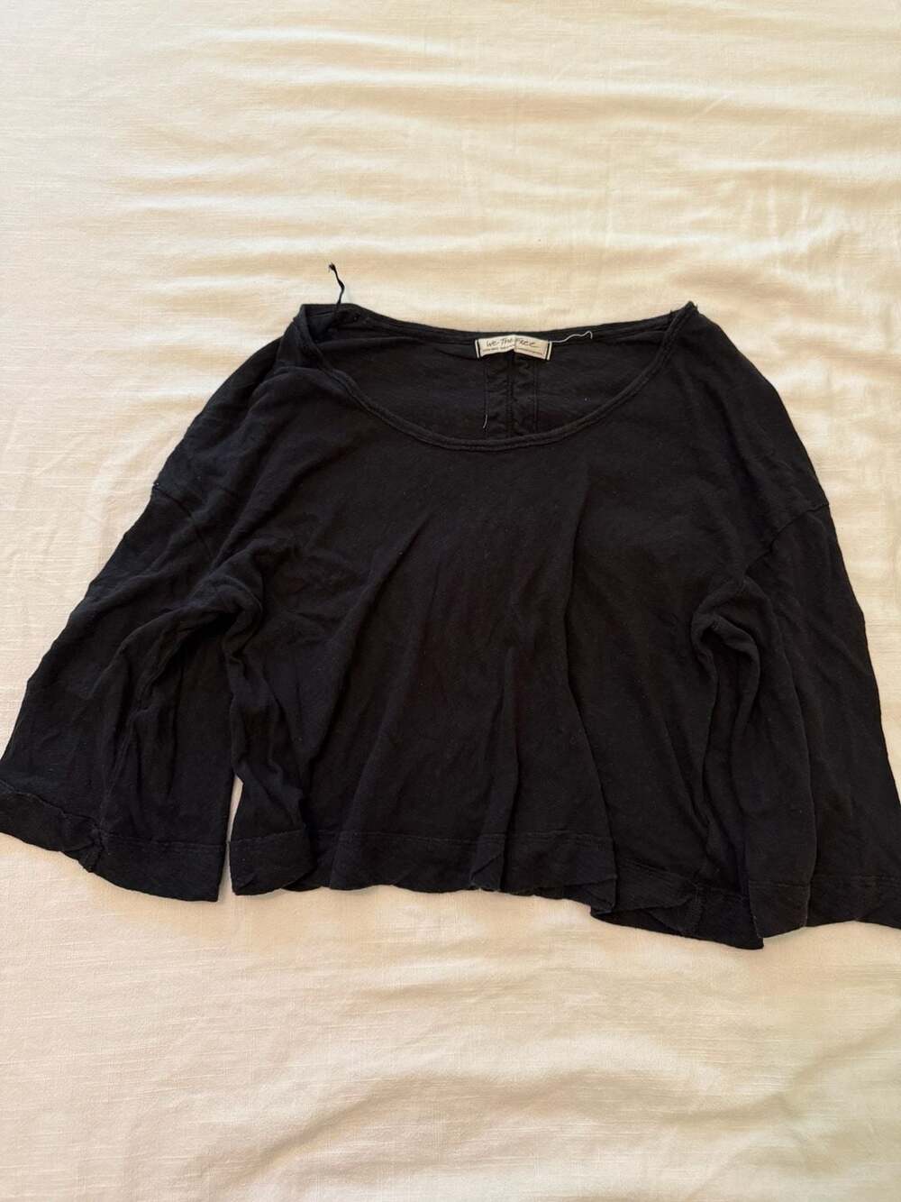 We The Free Black Long Sleeve Crop Top Size XS